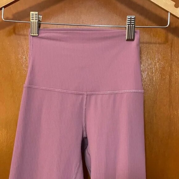 Lululemon Align Ribbed High Rise Pant 25” Velvet Dust Pink Size 0 - Picture 2 of 7